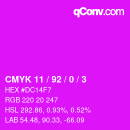 Color code: CMYK 11 / 92 / 0 / 3 | qconv.com