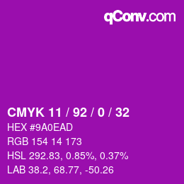 Color code: CMYK 11 / 92 / 0 / 32 | qconv.com