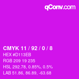 Color code: CMYK 11 / 92 / 0 / 8 | qconv.com