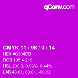 Color code: CMYK 11 / 98 / 0 / 14 | qconv.com