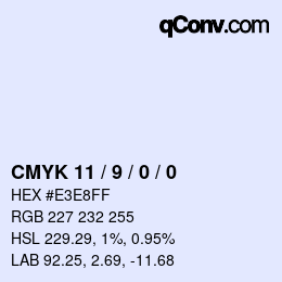 颜色代码: CMYK 11 / 9 / 0 / 0 | qconv.com