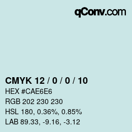 Color code: CMYK 12 / 0 / 0 / 10 | qconv.com