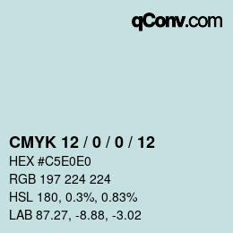 Color code: CMYK 12 / 0 / 0 / 12 | qconv.com