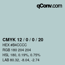 カラーコード: CMYK 12 / 0 / 0 / 20 | qconv.com