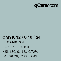 カラーコード: CMYK 12 / 0 / 0 / 24 | qconv.com