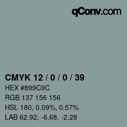 Código de color: CMYK 12 / 0 / 0 / 39 | qconv.com