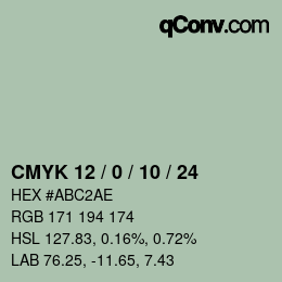 颜色代码: CMYK 12 / 0 / 10 / 24 | qconv.com
