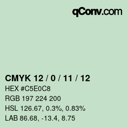 Color code: CMYK 12 / 0 / 11 / 12 | qconv.com