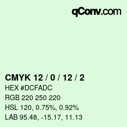 颜色代码: CMYK 12 / 0 / 12 / 2 | qconv.com