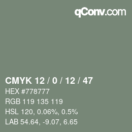 Color code: CMYK 12 / 0 / 12 / 47 | qconv.com