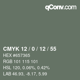 カラーコード: CMYK 12 / 0 / 12 / 55 | qconv.com