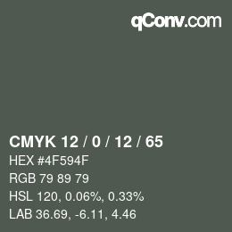 Color code: CMYK 12 / 0 / 12 / 65 | qconv.com