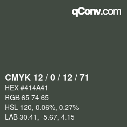 カラーコード: CMYK 12 / 0 / 12 / 71 | qconv.com