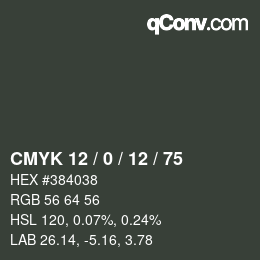 Color code: CMYK 12 / 0 / 12 / 75 | qconv.com
