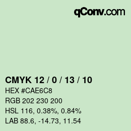 颜色代码: CMYK 12 / 0 / 13 / 10 | qconv.com