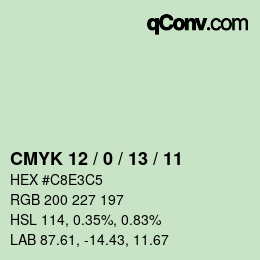 Color code: CMYK 12 / 0 / 13 / 11 | qconv.com