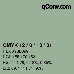 颜色代码: CMYK 12 / 0 / 13 / 31 | qconv.com