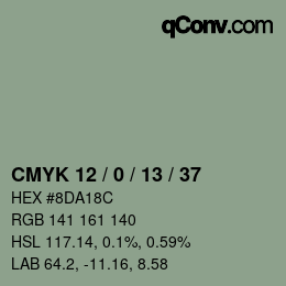 Color code: CMYK 12 / 0 / 13 / 37 | qconv.com