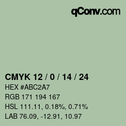 カラーコード: CMYK 12 / 0 / 14 / 24 | qconv.com