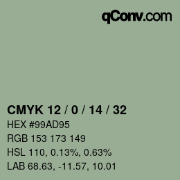 Color code: CMYK 12 / 0 / 14 / 32 | qconv.com