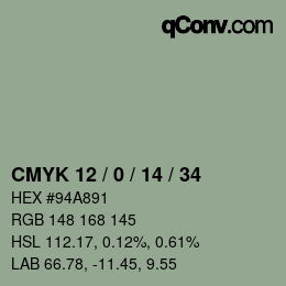 Color code: CMYK 12 / 0 / 14 / 34 | qconv.com