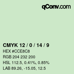 カラーコード: CMYK 12 / 0 / 14 / 9 | qconv.com