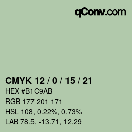 Color code: CMYK 12 / 0 / 15 / 21 | qconv.com