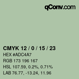 カラーコード: CMYK 12 / 0 / 15 / 23 | qconv.com
