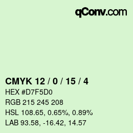 カラーコード: CMYK 12 / 0 / 15 / 4 | qconv.com