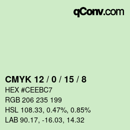 Color code: CMYK 12 / 0 / 15 / 8 | qconv.com