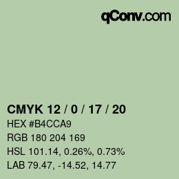 Color code: CMYK 12 / 0 / 17 / 20 | qconv.com