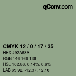 Código de color: CMYK 12 / 0 / 17 / 35 | qconv.com