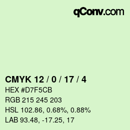 Color code: CMYK 12 / 0 / 17 / 4 | qconv.com