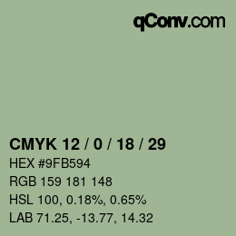 颜色代码: CMYK 12 / 0 / 18 / 29 | qconv.com