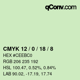Color code: CMYK 12 / 0 / 18 / 8 | qconv.com