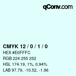 Color code: CMYK 12 / 0 / 1 / 0 | qconv.com