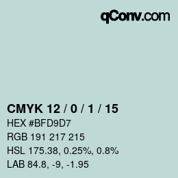 Color code: CMYK 12 / 0 / 1 / 15 | qconv.com