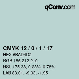 Color code: CMYK 12 / 0 / 1 / 17 | qconv.com