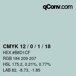 颜色代码: CMYK 12 / 0 / 1 / 18 | qconv.com