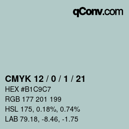 颜色代码: CMYK 12 / 0 / 1 / 21 | qconv.com