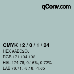 Color code: CMYK 12 / 0 / 1 / 24 | qconv.com