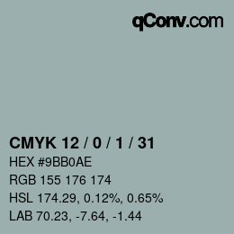 颜色代码: CMYK 12 / 0 / 1 / 31 | qconv.com