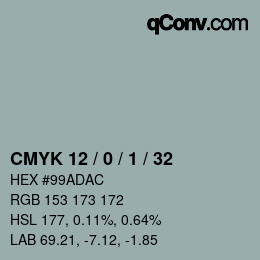 颜色代码: CMYK 12 / 0 / 1 / 32 | qconv.com