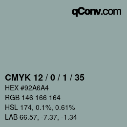 Color code: CMYK 12 / 0 / 1 / 35 | qconv.com