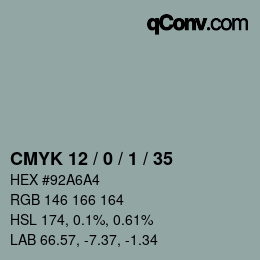 Color code: CMYK 12 / 0 / 1 / 35 | qconv.com