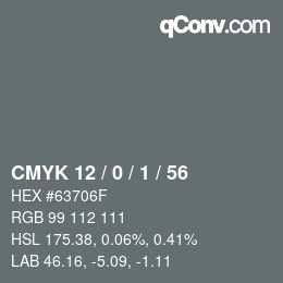 颜色代码: CMYK 12 / 0 / 1 / 56 | qconv.com