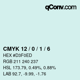 Color code: CMYK 12 / 0 / 1 / 6 | qconv.com