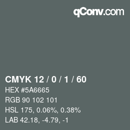 カラーコード: CMYK 12 / 0 / 1 / 60 | qconv.com