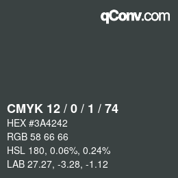 カラーコード: CMYK 12 / 0 / 1 / 74 | qconv.com