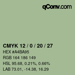 颜色代码: CMYK 12 / 0 / 20 / 27 | qconv.com